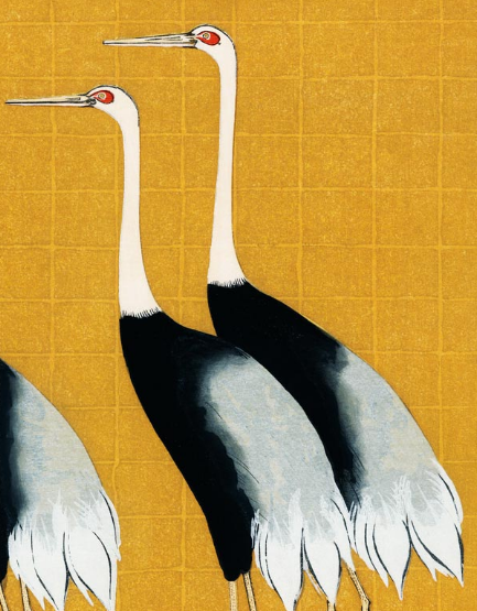 East Asian-style scene appropriate for crane symbolism