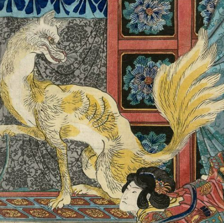 Japanese-style scene appropriate for kitsune fox symbolism