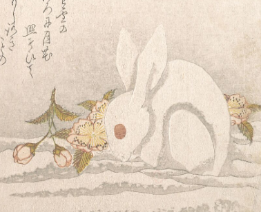 Japanese-style scene appropriate for rabbit symbolism